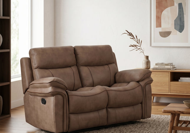 Richmond 2 Seater Manual Recliner Sofa – Sahara