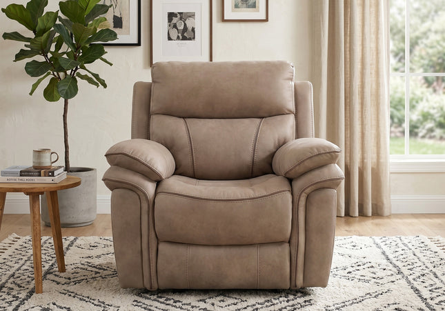 Richmond 3 Seater + Armchair + Armchair Manual Recliner Sofa Set – Sahara