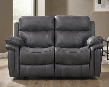 Richmond 3 Seater + 2 Seater Manual Recliner Sofa Set – Charcoal