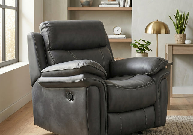 Richmond 3 Seater + Armchair + Armchair Manual Recliner Sofa Set – Charcoal