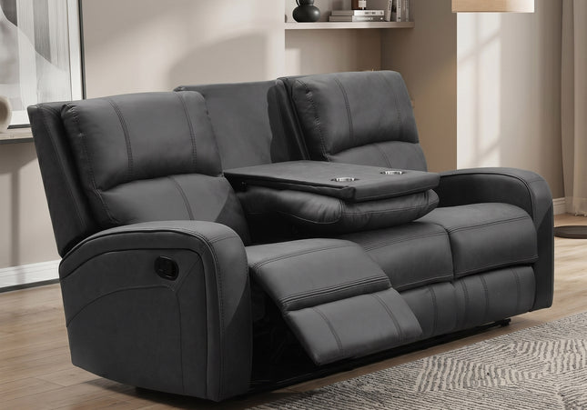 Silverton 3 Seater + Armchair + Armchair Manual Recliner Sofa Set – Dark Grey