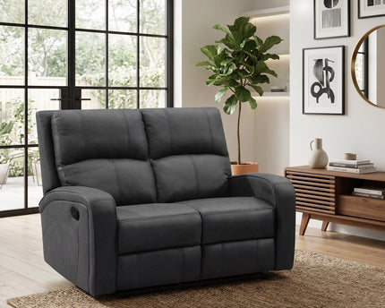 Silverton 3 Seater + 2 Seater Manual Recliner Sofa Set – Dark Grey