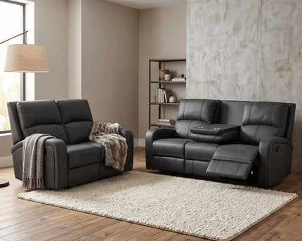 Silverton 3 Seater + 2 Seater Manual Recliner Sofa Set – Dark Grey