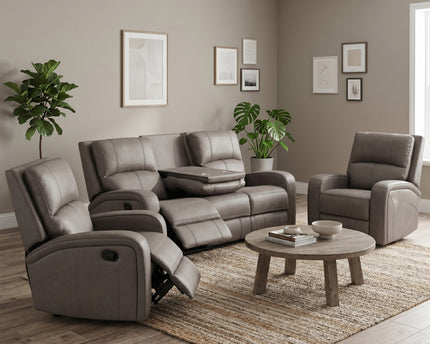 Silverton 3 Seater + Armchair + Armchair Manual Recliner Sofa Set – Taupe