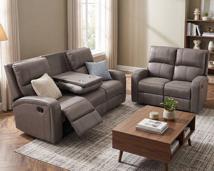 Silverton 3 Seater + 2 Seater Manual Recliner Sofa Set – Taupe