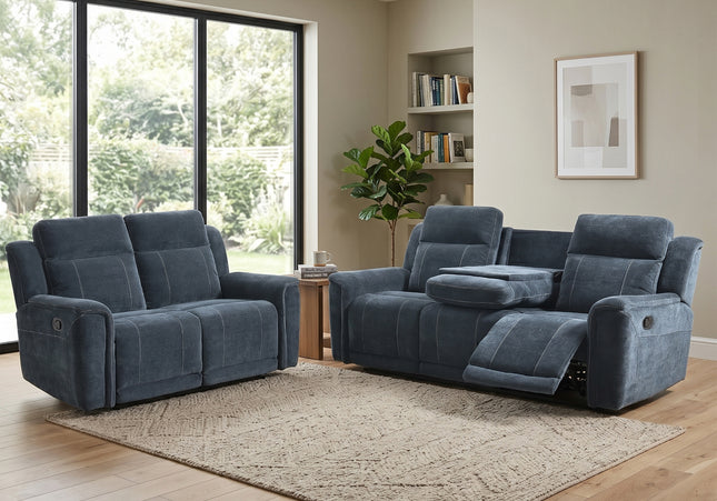 Somerton 3 Seater + 2 Seater Manual Recliner Sofa Set – Dark Grey