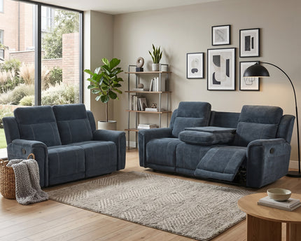 Somerton 3 Seater + 2 Seater Manual Recliner Sofa Set – Dark Grey