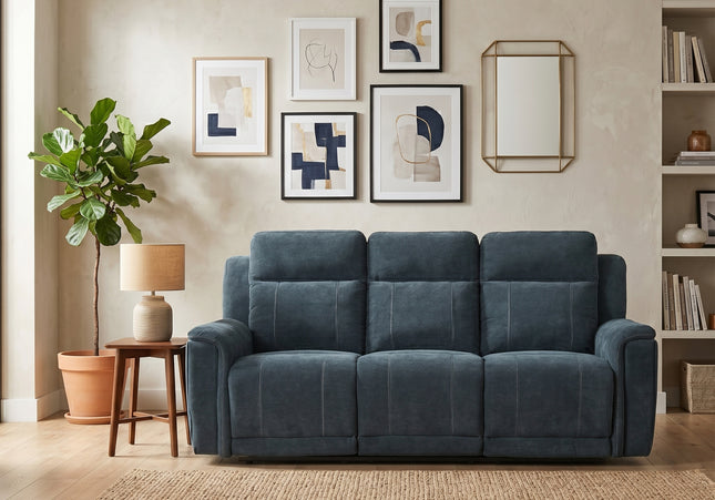 Somerton 3 Seater Manual Recliner Sofa – Dark Grey