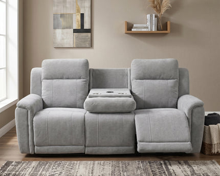 Somerton 3 Seater Manual Recliner Sofa – Light Grey