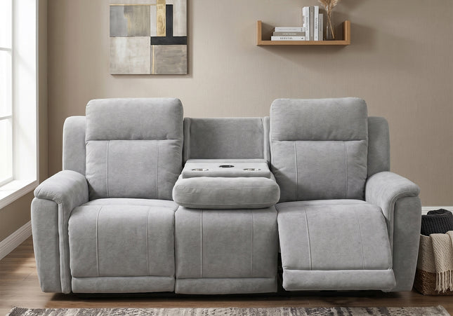 Somerton 3 Seater Manual Recliner Sofa – Light Grey