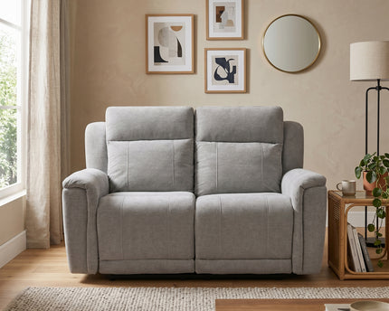 Somerton 2 Seater Manual Recliner Sofa – Light Grey