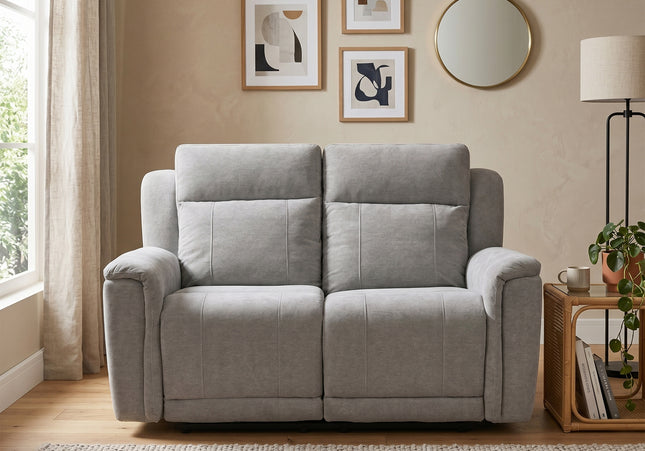Somerton 2 Seater Manual Recliner Sofa – Light Grey