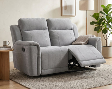 Somerton 2 Seater Manual Recliner Sofa – Light Grey