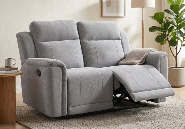 Somerton 2 Seater Manual Recliner Sofa – Light Grey