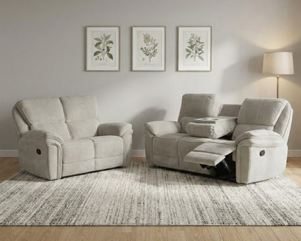 Westbury 3 Seater + 2 Seater Manual Recliner Sofa Set – Beige