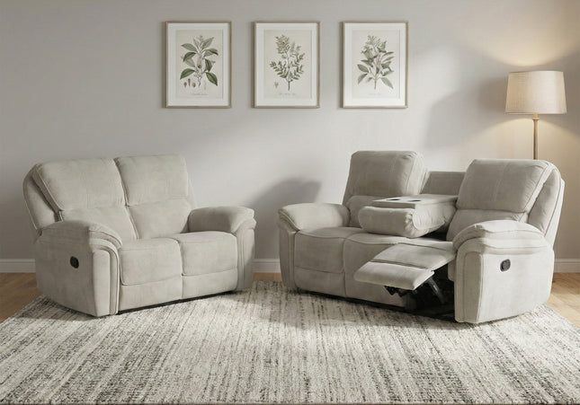 Westbury 3 Seater + 2 Seater Manual Recliner Sofa Set – Beige