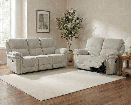 Westbury 3 Seater + 2 Seater Manual Recliner Sofa Set – Beige