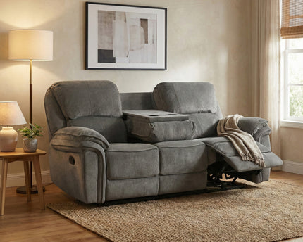Westbury 3 Seater Manual Recliner Sofa – Grey