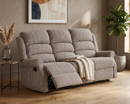 Windsor 3 Seater Manual Recliner Sofa – Natural