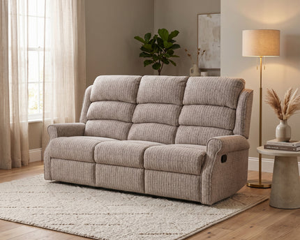 Windsor 3 Seater Manual Recliner Sofa – Natural