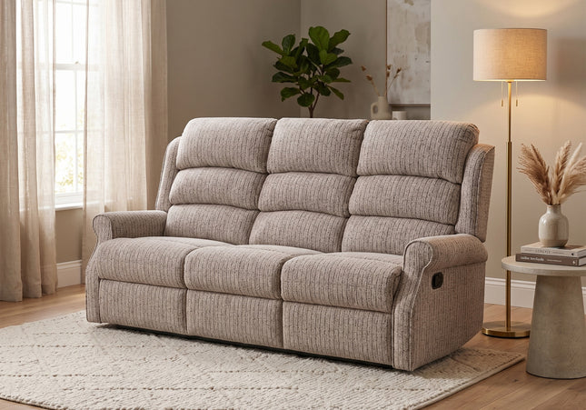 Windsor 3 Seater Manual Recliner Sofa – Natural