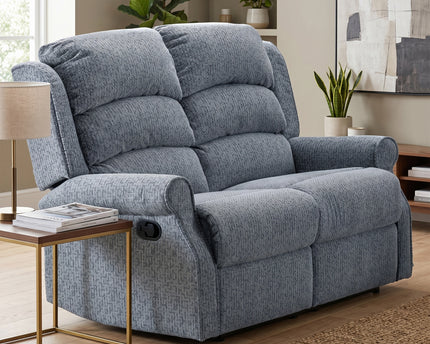 Windsor 2 Seater Manual Recliner Sofa – Steel Blue