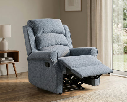 Windsor Manual Recliner Armchair – Steel Blue