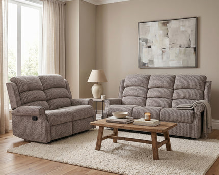 Windsor 3 Seater + 2 Seater Manual Recliner Sofa Set – Latte