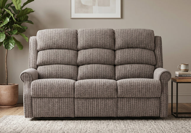Windsor 3 Seater Manual Recliner Sofa – Latte