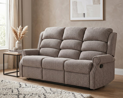 Windsor 3 Seater Manual Recliner Sofa – Latte