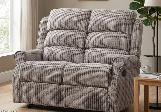 Windsor 2 Seater Manual Recliner Sofa – Latte