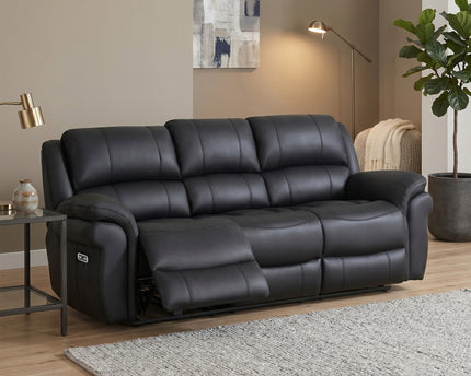 Farnham Ultra 3 Seater Fabric Power Recliner Sofa  – Black