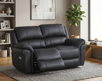 Farnham Ultra 2 Seater Fabric Power Recliner Sofa  – Black