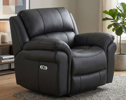 Farnham Ultra 3 Seater + Armchair + Armchair Fabric Power Recliner Sofa Set – Black