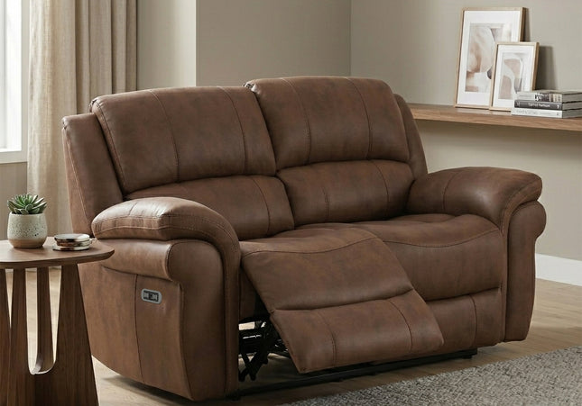 Farnham Ultra 2 Seater Fabric Power Recliner Sofa  – Tan