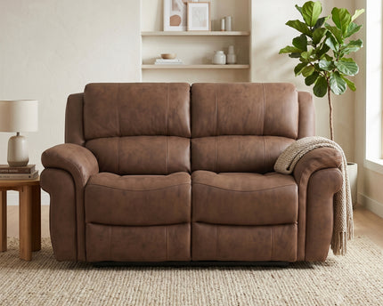 Farnham Ultra 2 Seater Fabric Power Recliner Sofa  – Tan