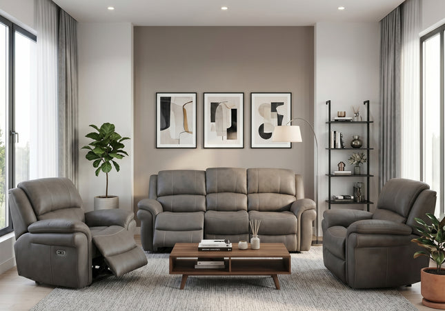 Farnham Ultra 3 Seater + Armchair + Armchair Fabric Power Recliner Sofa Set – Grey