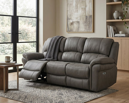 Farnham Ultra 3 Seater Fabric Power Recliner Sofa  – Grey