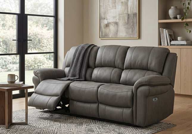 Farnham Ultra 3 Seater Fabric Power Recliner Sofa  – Grey