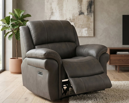 Farnham Ultra Fabric Power Recliner Armchair – Grey
