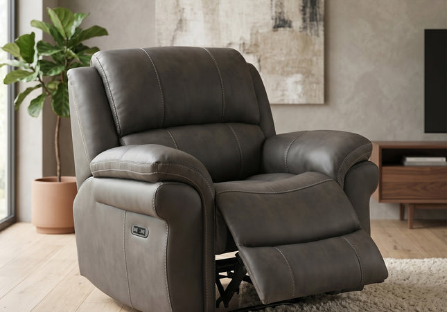 Farnham Ultra Fabric Power Recliner Armchair – Grey