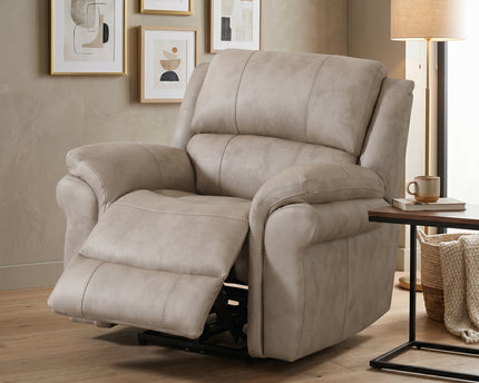 Farnham Ultra 3 Seater + Armchair + Armchair Fabric Power Recliner Sofa Set – Stone