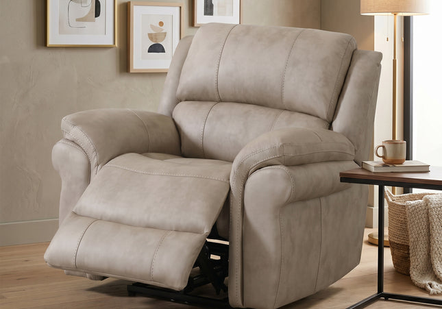 Farnham Ultra Fabric Power Recliner Armchair – Stone