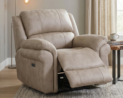 Farnham Ultra Fabric Power Recliner Armchair – Stone