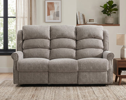 Windsor 3 Seater Fabric Electric Recliner Sofa – Natural