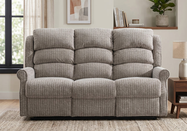 Windsor 3 Seater Fabric Electric Recliner Sofa – Natural