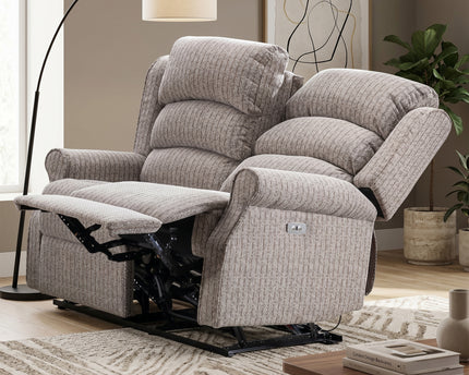 Windsor 2 Seater Fabric Electric Recliner Sofa – Natural