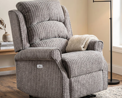 Windsor Fabric Electric Recliner Armchair – Latte