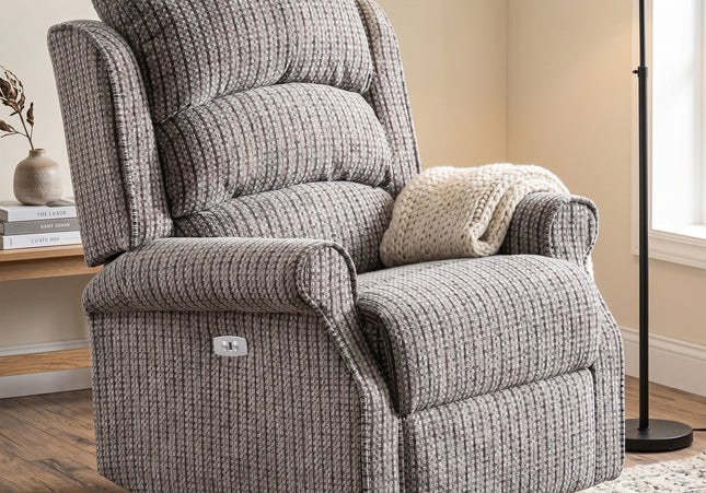 Windsor 3 Seater + Armchair + Armchair Fabric Electric Recliner Sofa Set – Latte
