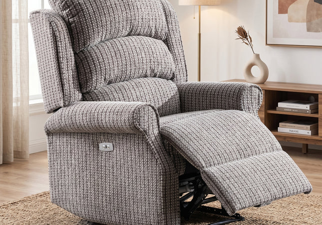 Windsor Fabric Electric Recliner Armchair – Latte